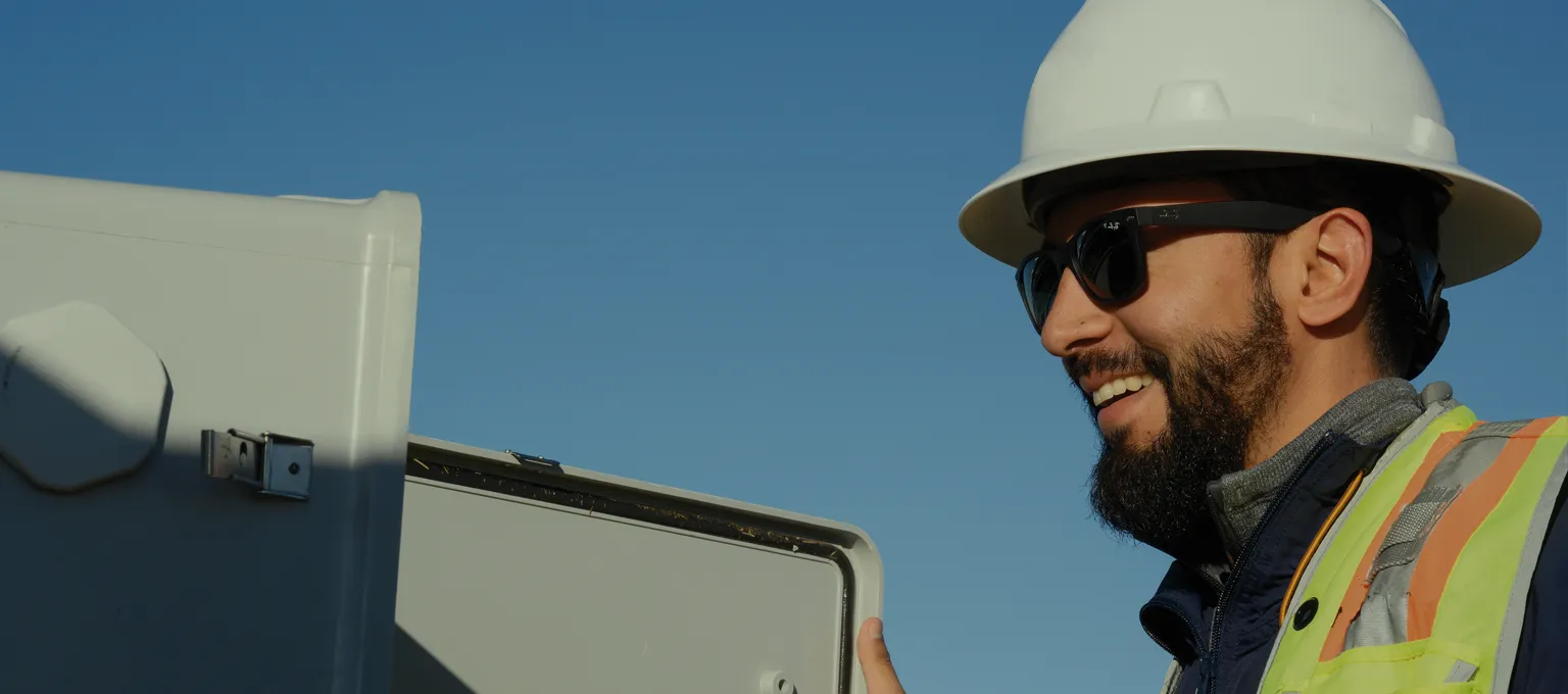 Longroad Energy wind technician on a turbine